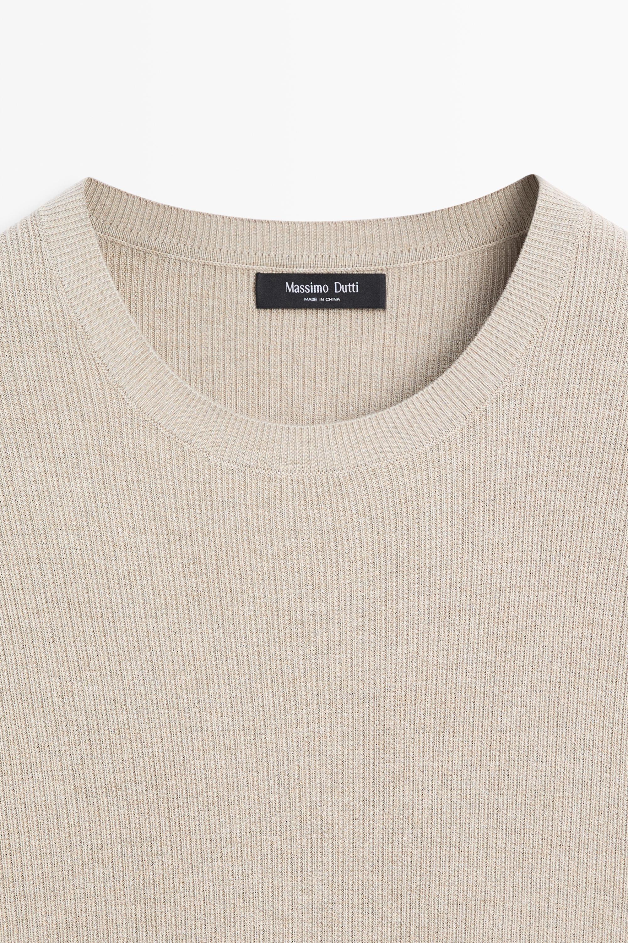 Pull en maille à manches courtes avec coton
